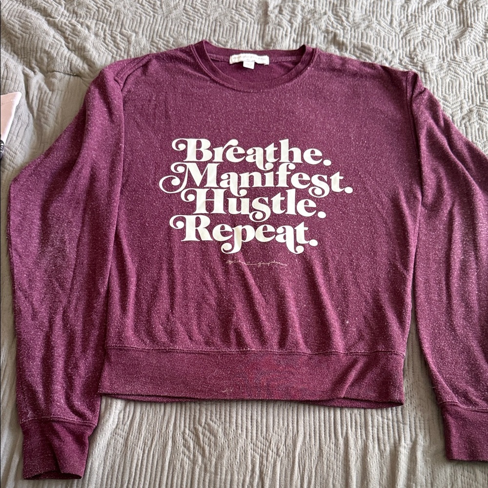 Spiritual Gangster Maroon Sweatshirt with Motivational Text